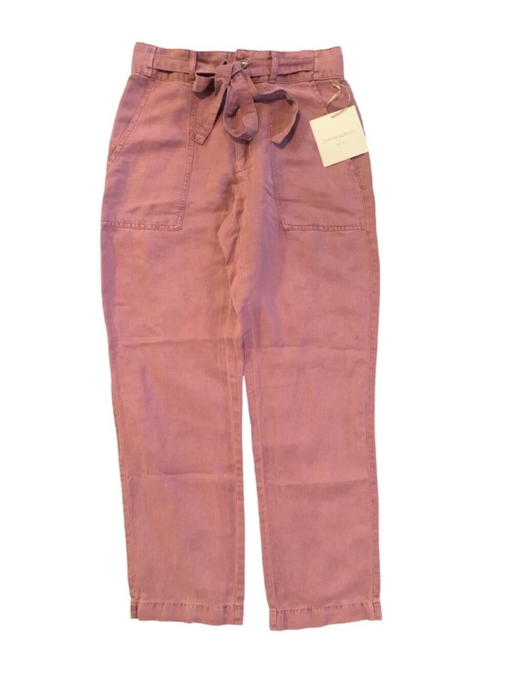 New Cynthia Rowley 100% Linen Womens Pants Elastic Waist Coral Sz 4 Summer Beach